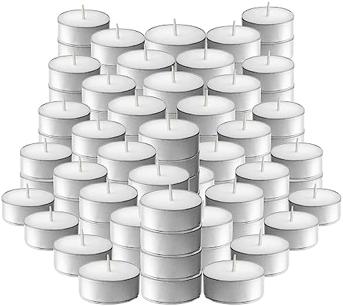 Bolsius White Tea Lights - Set of 100 Unscented Votive Candles