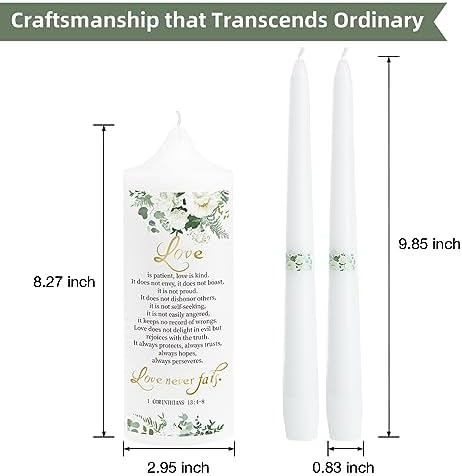 3 Unity Wedding Candles Set