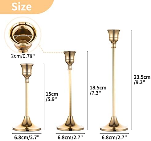 Brass Gold Candleholders Set - Taper Candle Stands