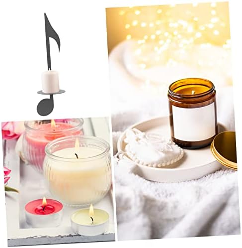 Square Metal Wall Candle Holder with Music Notes Design