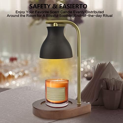 SOKCVSEA Candle Warmer Lamp - Candle Lamp Warmer with Dimmable CBlack Gold