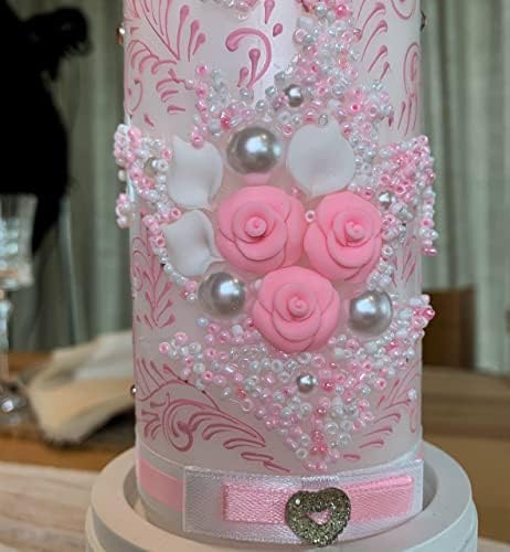 VABA Rose Pink Wedding Candles Set - 6 Pillar 2 x 10 Tapers - Unscented