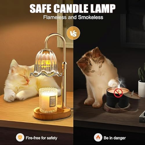 Adjustable Candle Warmer Lamp - dimmer control flameless safe elegant and practical