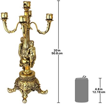 Elegant Candelabra Cast Stone Resin Metallic Gold Finish