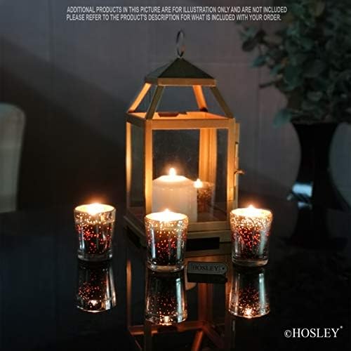Hosley Premium Scented Glass-Filled Votive Candles 6-Pack Rose