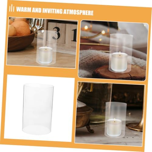 PrettyZoom Clear Glass Candle Holder Sleeve Elegant Design