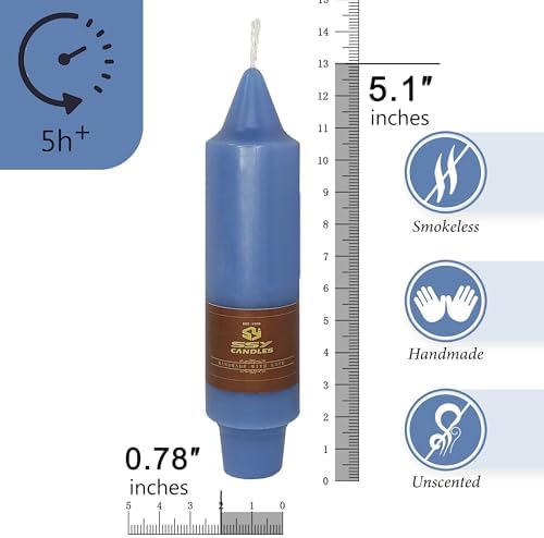 FCMSHAMD Dark Blue Taper Candle Sticks 4-Pack