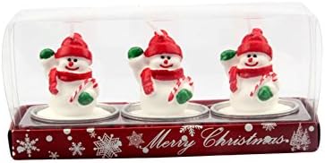 3 Realistic Snowman Candles for Christmas - Festive 1x2 Inch Alluring