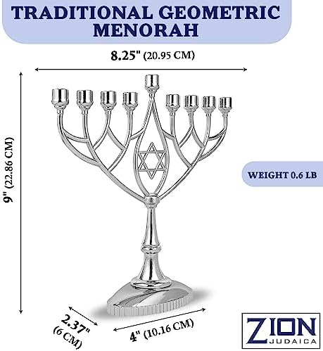 Complete Hanukkah Sturdy Perfect Size Menorah Kit