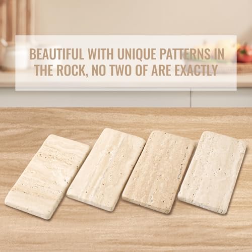 BCS Natural Travertine Candle Plate 6x3 Inch Candle Tray 2PCS