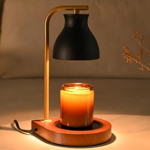 SOKCVSEA Candle Warmer Lamp - Candle Lamp Warmer with Dimmable CBlack Gold