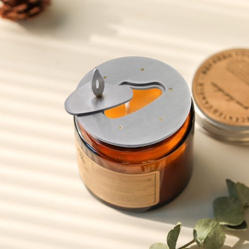 Coshar Metal Candle Jar Topper Shade Sleeve Lid - Cloudilver
