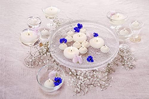 40 White Floating Candles - Elegant and Smooth Burning for Parties
