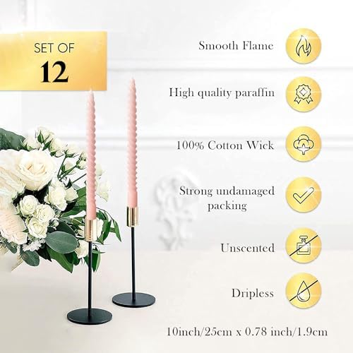 Religious Taper Candles Pastel 12-Skewer Pack