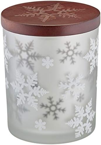 Elegant Snowflake Votive with Wood Lid