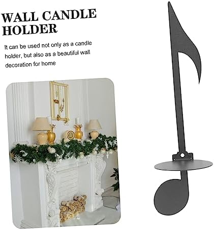 Square Metal Wall Candle Holder with Music Notes Design