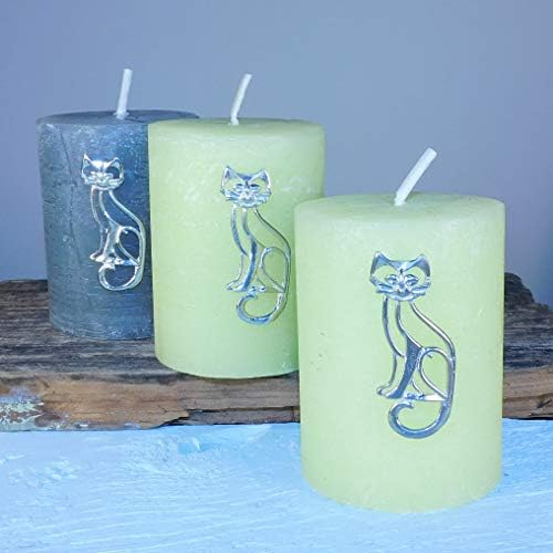 3-Piece Cat Candle Pin Set Fine Pewter by William Sturt