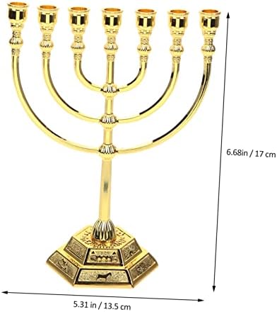 7-Piece Israeli Metal Candlestick Set for Home or Church