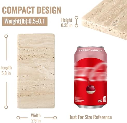 BCS Natural Travertine Candle Plate 6x3 Inch Candle Tray 2PCS