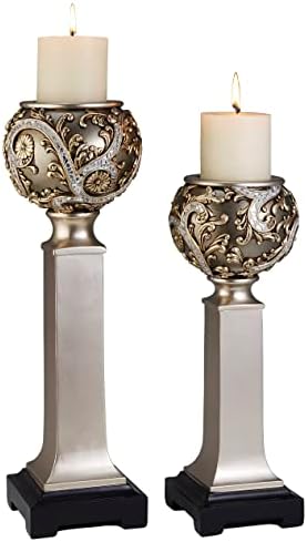 Romantic curled vine candleholder set