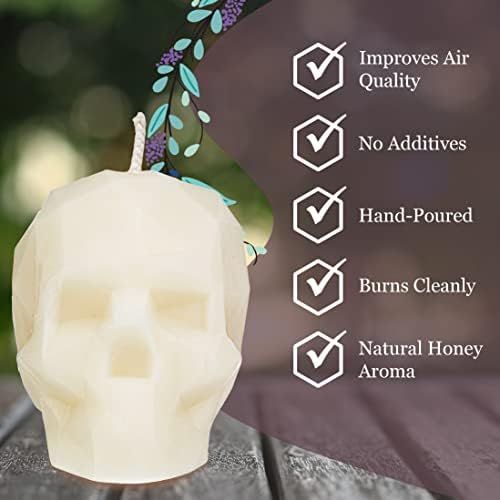 Large White Skull Bee Candle