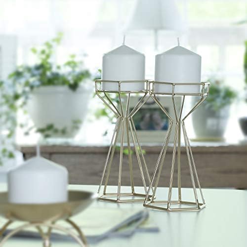 Elegant Gold Wire Candle Holders Set