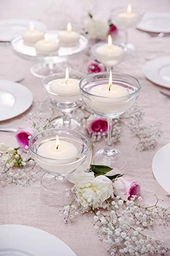 40 White Floating Candles - Elegant and Smooth Burning for Parties