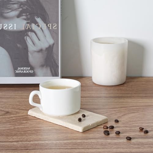 BCS Natural Travertine Candle Plate 6x3 Inch Candle Tray 2PCS