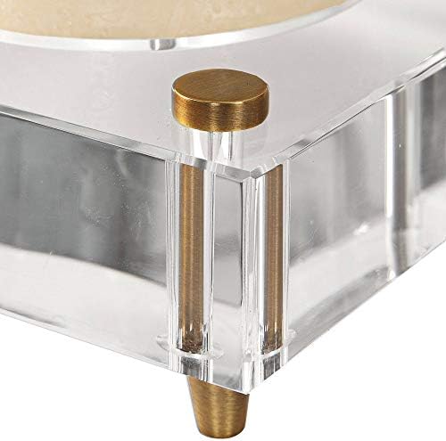 Uttermostclair Brass Crystal Pillar Candle Holder Set of 2
