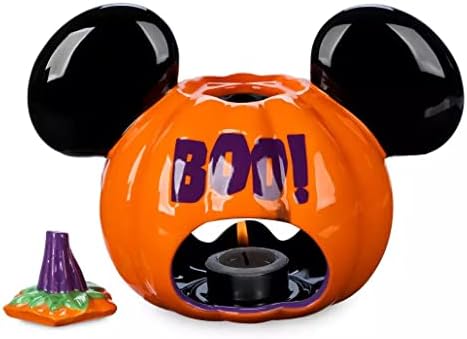 Disney Parks Mickey Mouse Halloween Jack-O-Lantern Pumpkin Votive Ceramic Candle Holder