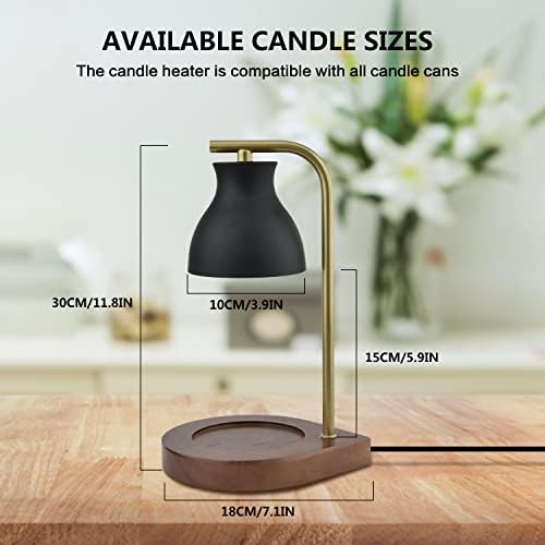 SOKCVSEA Candle Warmer Lamp - Candle Lamp Warmer with Dimmable CBlack Gold