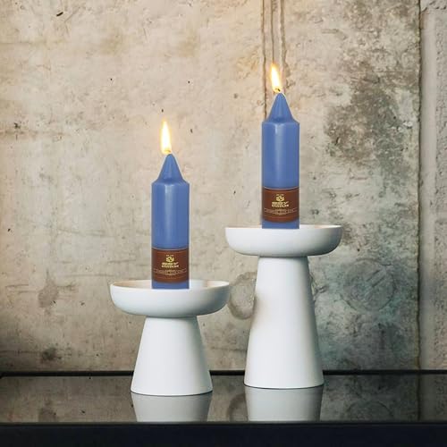 FCMSHAMD Dark Blue Taper Candle Sticks 4-Pack