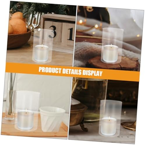 PrettyZoom Clear Glass Candle Holder Sleeve Elegant Design