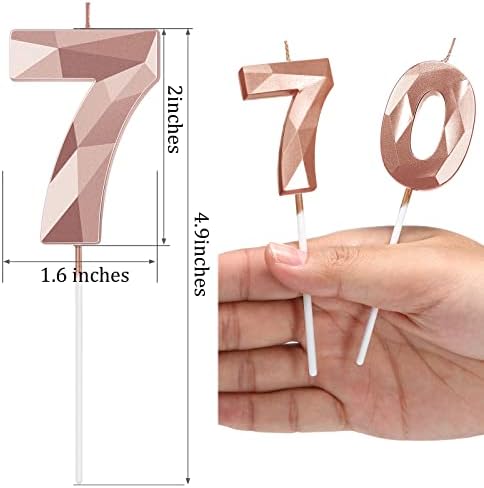 Nuanchu Elegant 70th Birthday Candles Perfect for Parties Weddings