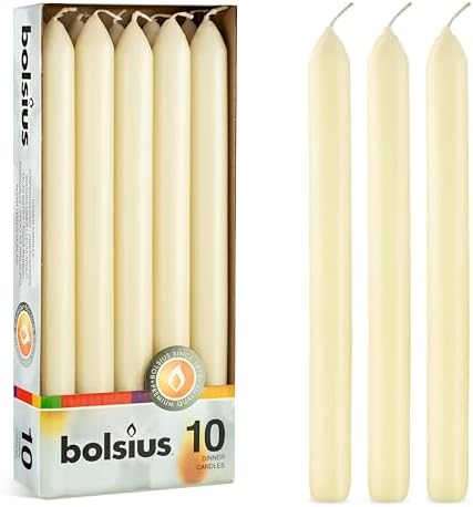 BOLSIUS Ivory Dinner Candles - 10-Pack