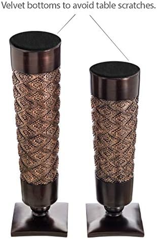 Creative Scents Dublin Brown Pillar Candle Holder Set of 2