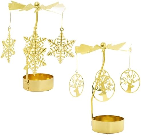 Heliltd 2-Piece Christmas Candle Holder Set Description