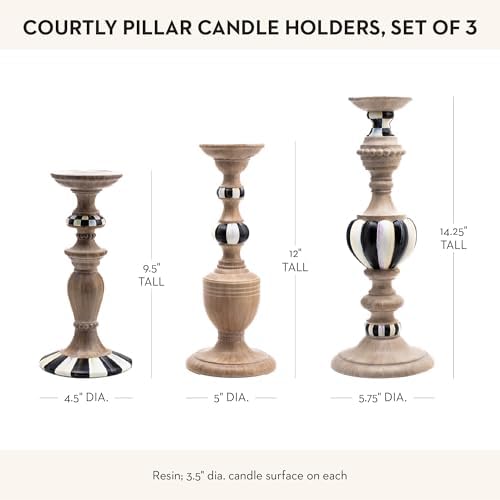 Elegant Black White Candle Holder Set