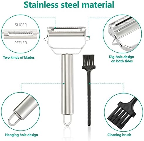 Iziusy Stainless Steel Peeler Julienne Cutter for Carrots and Potatoes