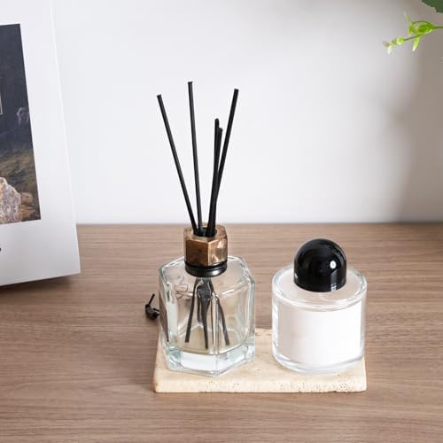 BCS Natural Travertine Candle Plate 6x3 Inch Candle Tray 2PCS