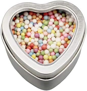 14-Pack Heart-Shaped Silver Metal Tins for Candle Making More