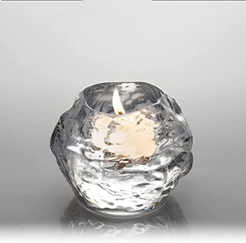 Classic Glass Candlestick Holder with Elegant Design for Home Restaurant Use
