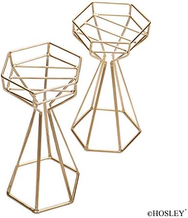 Elegant Gold Wire Candle Holders Set