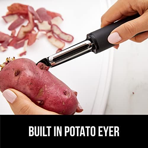 GORILLA GRIP Sharp Stainless Steel Vegetable Peeler Comfortable Handle Dishwasher Safe