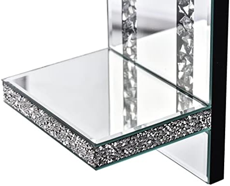 Simply Elegance Crystal Crush Diamond Mirrored Candle Sconves Silver