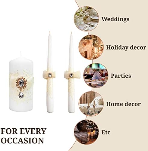 Elegant Big White Unity Candle Set