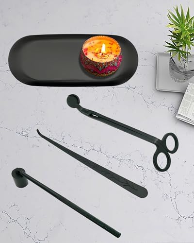4-in-1 Candle Accessory Set with Storage Tray Plate