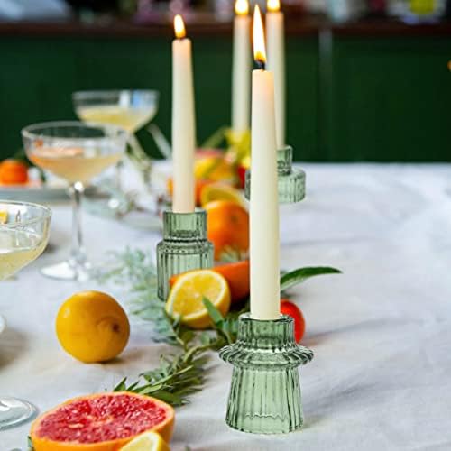 3-Piece Tapered Glass Candlestick Holders for Green Tea Lights