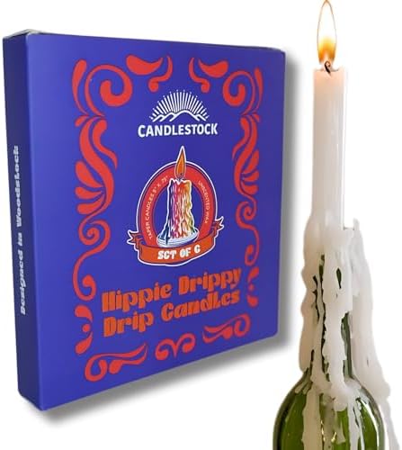 Candlestock White Wine Bottle Drip Candles Pack of 6