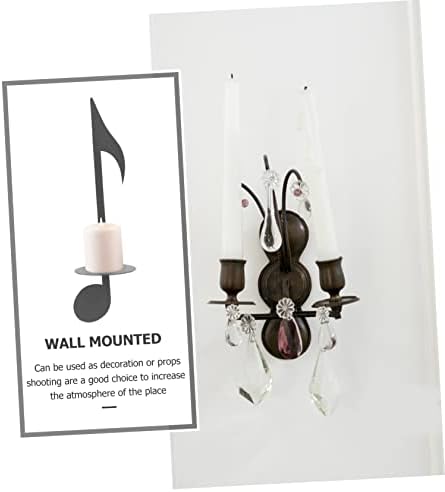 Square Metal Wall Candle Holder with Music Notes Design